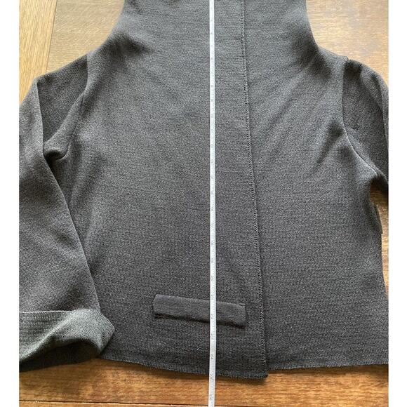 Sarah Pacini Open Front Lagenlook black Cardigan Rayon Merino Wool mixed Italy - Picture 7 of 8